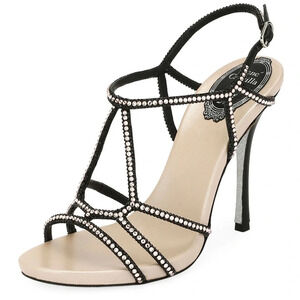 Rene Caovilla
Crystal-Studded Satin T-Strap Sandal, size 37